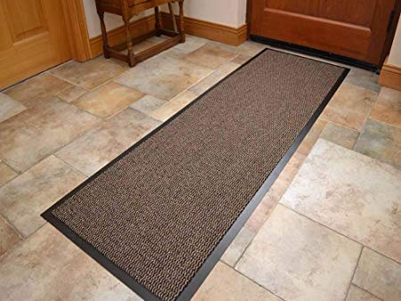 Rugs Supermarket Machine Washable Beige Brown Heavy Quality Brown Non Slip Hard Wearing Barrier Mat. Available in 8 sizes (60cm x 180cm (Runner))