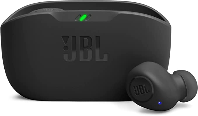 JBL Wave Buds, In-Ear Wireless Earbuds with IP54 and IPX2 Waterproofing, Powerful Bass and 32 hours Battery Life, in Black