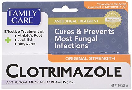 Family Care Clotrimazole Anti Fungal Cream, 1% USP Compare to Lotrimin 1oz FbgWRz, Pack of 2