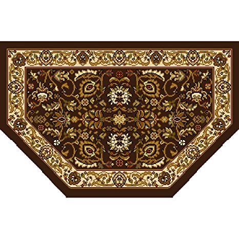 Home Dynamix HD998-511 Royalty Collection Hearth Area Rugs, 23-Inch, Brown/Ivory