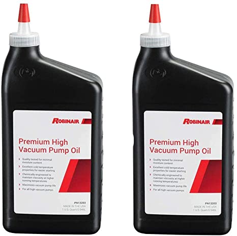 Robinair Premium High Viscosity Low Moisture Vacuum Pump Oil, Quart (2 Pack)