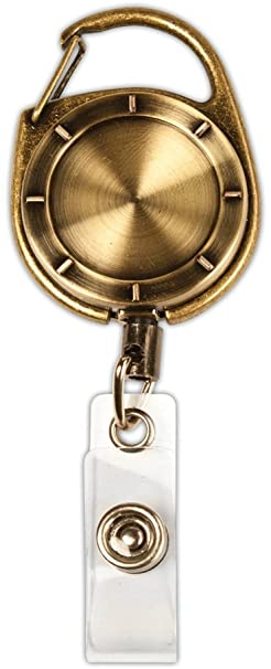 Cosco MyID Carabiner Reel for ID Badge Holders, Key Cards and ID Cards, Brass Style (075010)