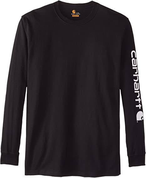 Carhartt Men's Big & Tall Signature-Sleeve Logo Long-Sleeve T-Shirt