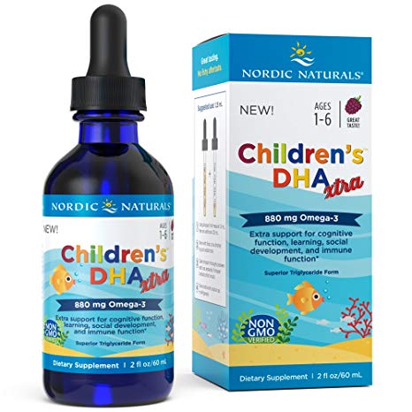 Nordic Naturals Children's DHA Xtra - Berry Flavored Fish Oil Supplement Rich in Omega 3s, 2 Times DHA to EPA, for Kid's Cognitive Development, Learning, Heart Health and Mood Support, 2 Ounce