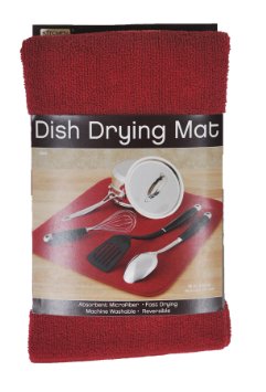 Kitchen Basics 461710 Microfiber Dish Drying Mat Red