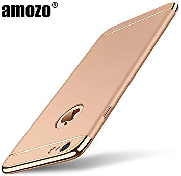 Amozo® DUAL LAYER - All Sides Full Protection 360 Degree Sleek Rubberised Matte Hard Case Back Cover For Apple iPhone 6/iPhione 6S (Gold)