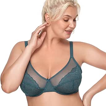 HSIA Minimizer Bras for Women Full Coverage Underwire Bras Plus Size Lifting Lace Bra for Heavy Breast