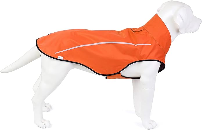 Mile High Life | Dog Raincoat | Adjustable Water Proof Pet Clothes | Lightweight Rain Jacket with Reflective Strip | Easy Step in Closure,New Orange,XX-Small