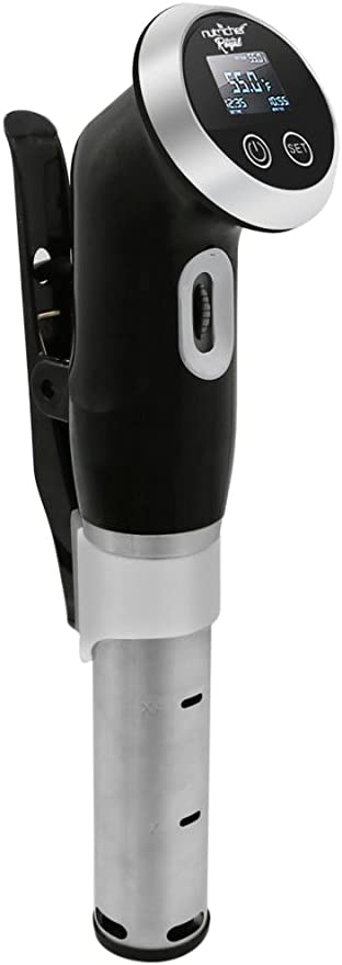 Thermal Immersion Sous Vide Circulator - Thermal Immersion Circulator Cooker Machine Stainless Steel Front View Display, Cook Meat to Perfection 120V. Nutrichef AZPKPC235BK - Black