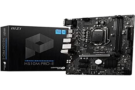 MSI H510M PRO-E Motherboard, Micro-ATX - Supports Intel Core 11th Gen Processors, LGA 1200-2 x DIMMs (3200MHz), 1 x PCIe 4.0 x16, USB 3.2 Gen1, 1G LAN, HDMI 1.4