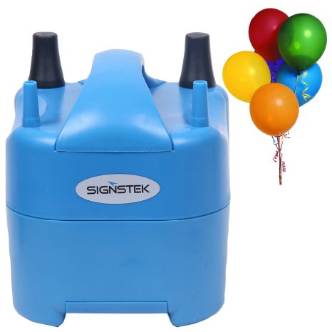 Signstek Electric Portable Household Air Blower Electric Balloon Air Pump Inflator with 17000pa 2 Nozzles 900Lmin Air Volume