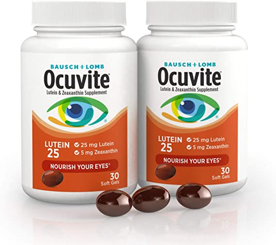 Bausch   Lomb Ocuvite Lutein 25 Lutein & Zeaxanthin Supplement, 30 Softgels (2 Pack)