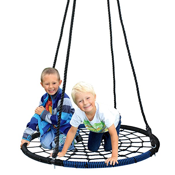 ZENY 24"/ 40" Tire Spider Web Tree Swing Detachable Nylon Rope Swivel Playground Platform Swing