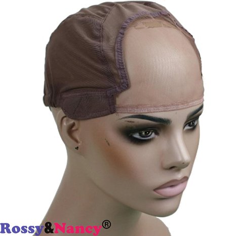 Rossy&Nancy Best Gluess Silk Swiss Lace Net Ear to ear stretch wig caps with adjustable straps for making Wigs