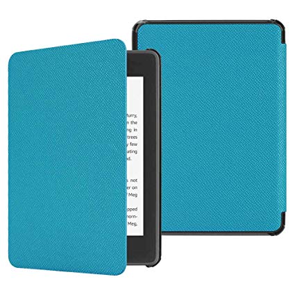 Fintie Slimshell Case for All-New Kindle Paperwhite (10th Generation, 2018 Release) - Premium Lightweight PU Leather Cover with Auto Sleep/Wake for Amazon Kindle Paperwhite E-Reader, Blue