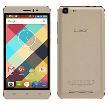 Cubot Rainbow Mobile Phone Android 6.0 Operation System 5.0 inch IPS Screen GSM/WCDMA No-Contract Smartphone Dual SIM Card Standby MT6580 Quad-Core CPU 16GROM 1G RAM ( Gold )