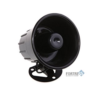 Fortress Security Store (TM) Loud Indoor / Outdoor Weatherproof Black Siren for DIY S02/GSM Home and Business Alarm Security Systems