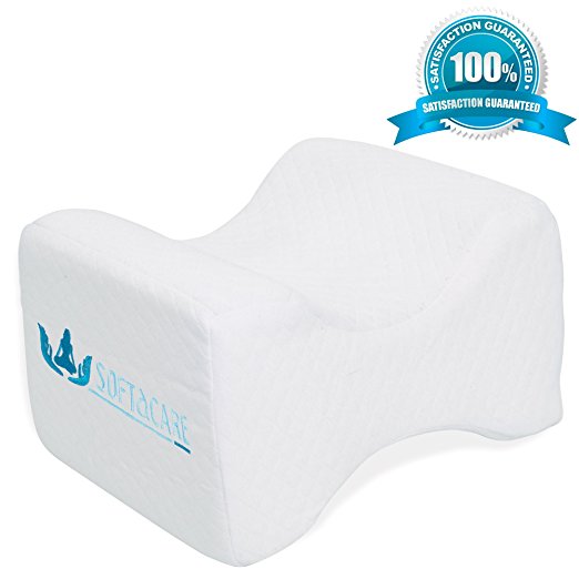 Soft&Care Orthopedic Knee Pillow – Premium Memory Foam Pillow Leg Wedge For Sciatica Nerve Pain Relief Back, Legs, Hip, and Joint Pain. Best Pillow for Spine Alignment & Pregnancy. Relieves Your Pain!