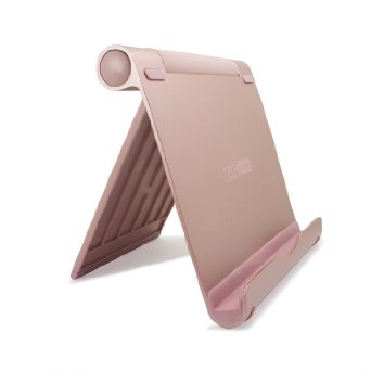 iPad Pro Stand, TechMatte Multi-Angle Aluminum Holder for iPad Pro 12.9 9.7 inch Tablets, E-readers and Smartphones - XL-Size Stand (Rose Gold)