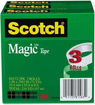 Scotch 810723Pk Magic Tape Refill, 1-Inch X 2592-Inch, 3-Inch Core, 3/Pack