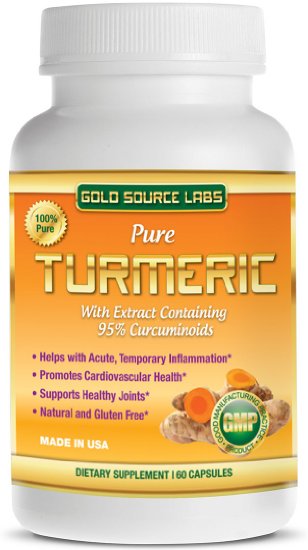 Turmeric Supplement with Curcumin - 60 Turmeric Capsules - Full Spectrum, Containing 50mg Turmeric Extract Standardized to 95% Curcuminoids with 450mg Ground Turmeric Root Powder