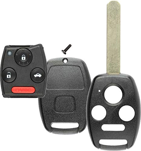 Discount Keyless Replacement Uncut Key Shell and Gut Case and Pad Compatible with Honda Civic Accord Pilot KR55WK49308, MLBHLIK-1T, N5F-S0084A