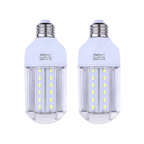 15W Warm White LED Corn Light Bulb 100W Incandescent Replacement - E26 Socket 1500Lm Bright 3200K,for Home Lighting Garage Kitchen Bathroom Porch Bedroom Basement Work Shop Outdoor Lamp(2 Pack)