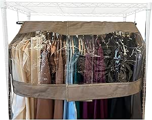 Garment Cover for Closet Rod and Portable Clothing Rack Shoulder Dust Cover - Protect Your Wardrobe in Style - Adjustable to fit 26" to 48" long - 1 Pack