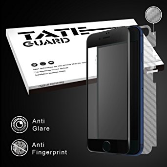 [Super smooth for APP winner & 3D Curve Fit] Tateguard Iphone 7 plus tempered glass screen protector [Matte surface and full bending coverage][Black tooling]