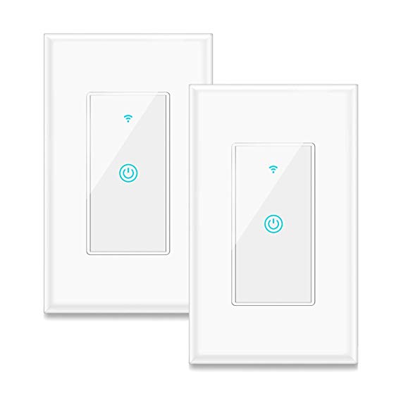 Smart Switch 2-Pack, Aicliv WiFi Light Switch Works with Amazon Alexa, Google Home and IFTTT, Requires Neutral Wire, Easy in-Wall Installation, Control Light Remotely via App, No Hub Required