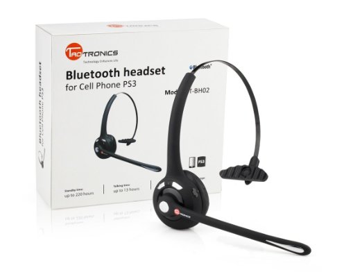 Wireless Headset TaoTronics Bluetooth Mono Headset Hands Free in Car with Microphone Up to 13 Hours Noise Canceling PS3 VoIP