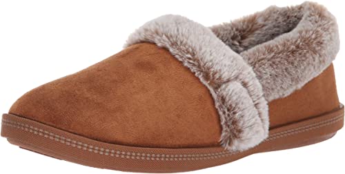 Skechers Women's Cozy Campfire-Team Toasty-Microfiber Slipper with Faux Fur Lining