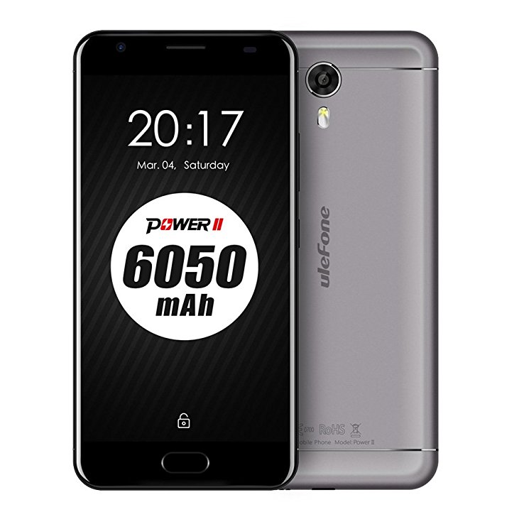 UleFone Power 2 4G Smartphone 5.5inch FHD Screen 1920*1080pixel MTK6750T Octa-Core 1.5GHz CPU Android 7.0 4GB RAM 64GB ROM 13.0MP 8.0MP Cameras 6050mAh Large Battery Quick Charge Fingerprint Dual Sim