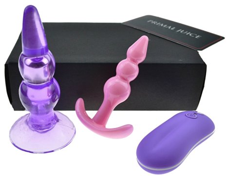 Vibrating Anal Plug Butt Play Toy For Men and Women by Primal Juice, 100% Silicone Hypo Allergenic, with 10 Mode Speed of Internal Stimulation, Comes in Pink, Enhance Your Sex Life Today!