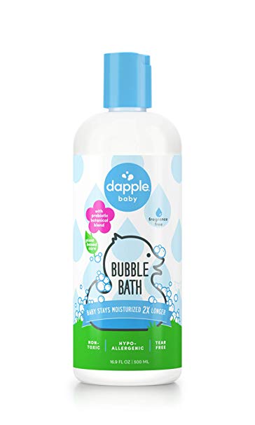 DAPPLE Baby Bubble Bath, Fragrance Free Bubble Bath for Kids, Sulfate-Free, Hypoallergenic, 16.9 Fluid Ounces