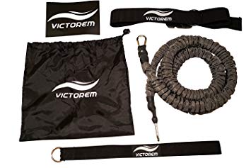 VICTOREM Strength 80 Lb Resistance Running Training Bungee Band & Workout Guide 8 Ft - 360Â° Agility, Speed, Fitness for Fast