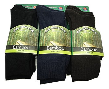 Men's Rayon from Bamboo Ribbed Crew Dress Socks (3 Pair)
