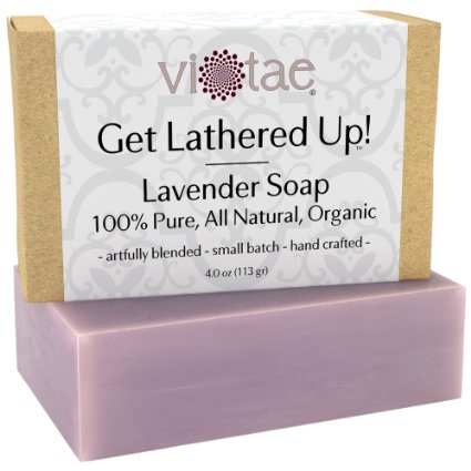 Certified Organic LAVENDER Soap - by Vi-Tae - 100 Pure All Natural Aromatherapy LUXURY Herbal Bar Soap - 4oz