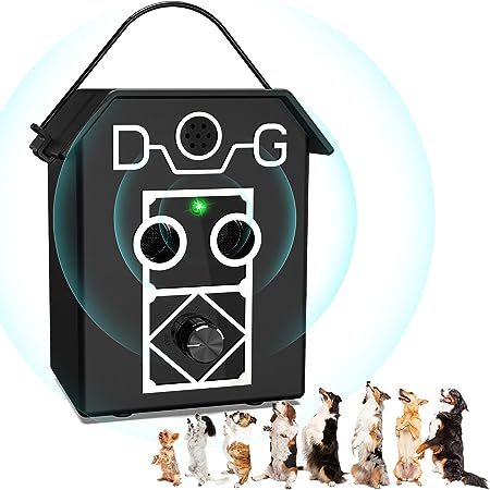 Anti Barking Device, Dog Barking Control Devices Up to 50 Ft Range, 3 Levels Waterproof Anti Bark Control Deterrents Devices, Adjustable Waterproof Stop Dog Barking Device for Indoor & Outdoor Use