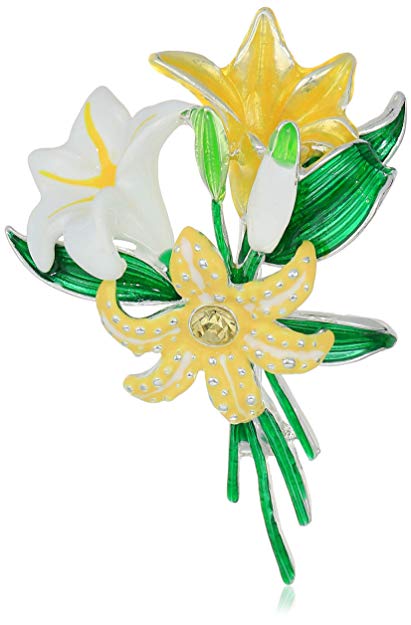 Napier Box White Lily Brooches and Pin, 0