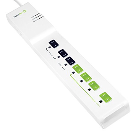 TrickleStar Advanced 7 Outlet Energy Saving PowerStrip and Surge Protector, 2160 Joules, 4 Foot Cord