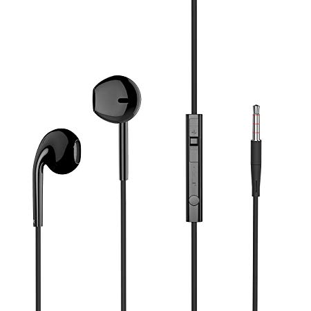 Earbuds, Arrela Wired Earphones in-Ear Stereo Headphones with Microphone and Powerful Bass for Running Workout Gym Black