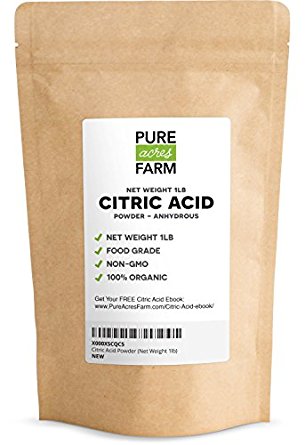 Pure Citric Acid Powder - 1 Pound. Food Grade, Non-GMO, Organic. Great For Bath Bombs, Wine, Home Brew, Or Cleaner