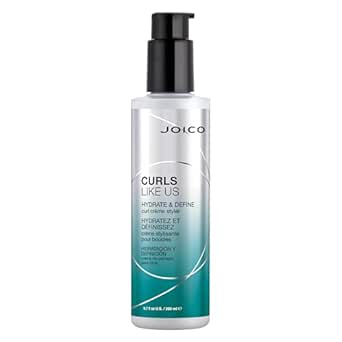 Joico Curls Like Us Hydrate & Define Curl Crème Styler | For Curly Hair | Reduce Frizz & Breakage | Define Textures | Thermal Protection | With Moringa Seed & Algae Oil | 6.7 Fl Oz