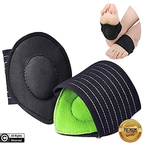 BLITZU Arch Supports for Plantar Fasciitis | Cushioned Compression Extra Thick Support Padded Comfort Fallen Arches, Heel Spurs, Achy and Flat Feet Problems 1 Set Men and Women
