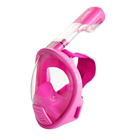 Free Breathing Snorkeling Mask -LUOOV 180 Dgree Larger Viewing Snorkeling Diving Mask Longer Ventilation Pipe Anti Fog and Anti Leak Adults, Youth, Children