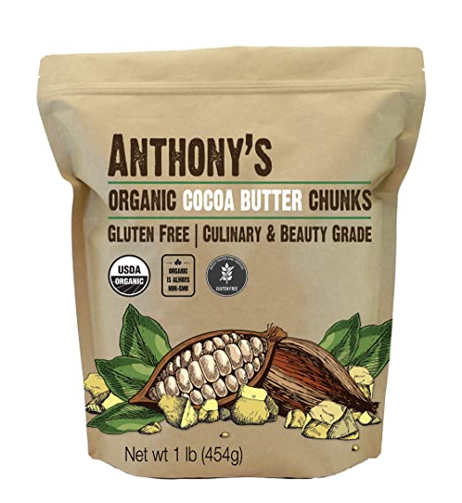 Anthony's Organic Cocoa Butter Wafers (Chunks 1 Pound)