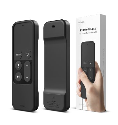 elago R1 Intelli Case for apple TV Remote MAGNET TECHNOLOGY LANYARD INCLUDED - Black