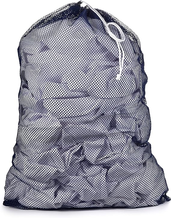 Handy Laundry Commercial Mesh Laundry Bag - Heavy Duty Mesh Material with Drawstring Closure - Great for Mesh Clothes Machine Washable (24x36 | Navy Blue)