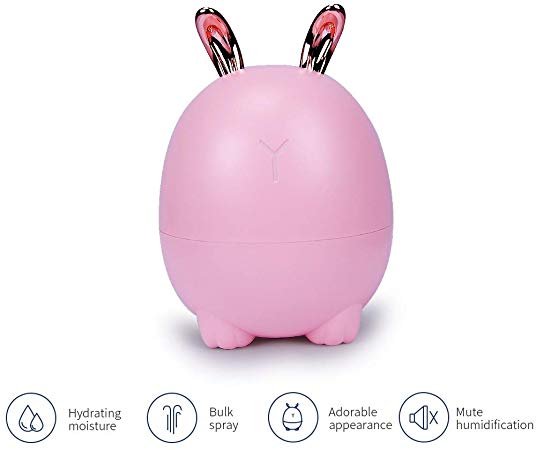 dongsui Cool Mist Humidifier Small Humidifier Ultrasonic Quiet Operation Humidifier for Bedroom Office Living Room (Pink Rabbit,320ml)